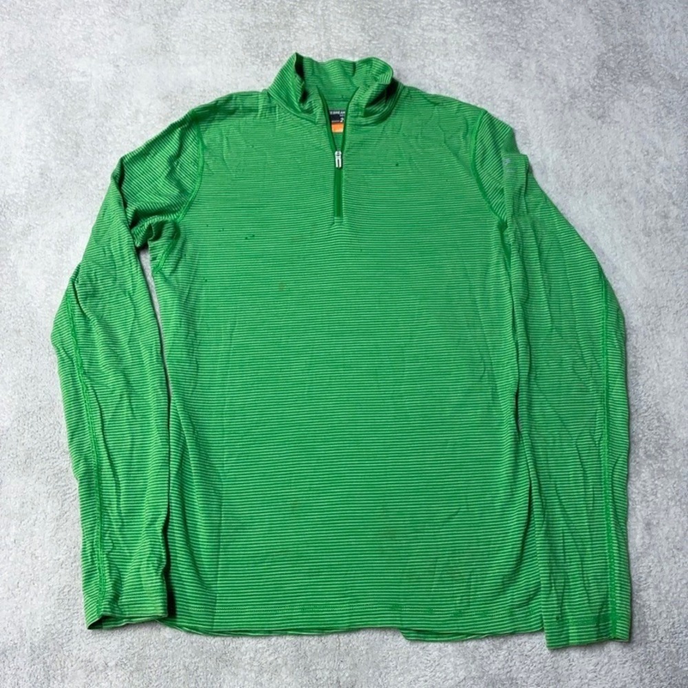 Icebreaker Bodyfit 200 1/4 Zip Shirt Merino Wool Baselayer Green Women's M  READ